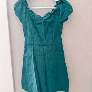 Old Navy Emerald Green Eyelet Smocked Dress
